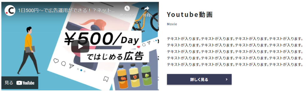 Youtube動画　テキスト付きカラム